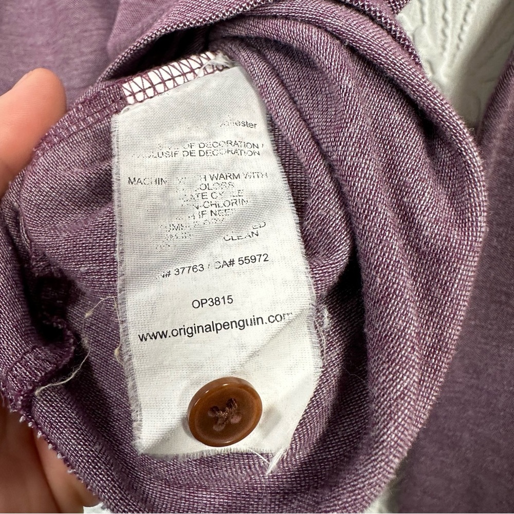 Original Penguin by Munsingwear Long Sleeve Henley 1/4 Button Shirt Men’s size L - Picture 7 of 8
